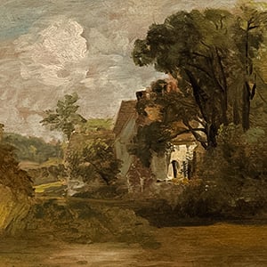 Willy Lott's House (recto); Landscape Sketches with Trees and Church Tower (verso)